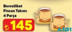 BOROSİLİKAT FİNCAN TAKIMI 4 PARÇA